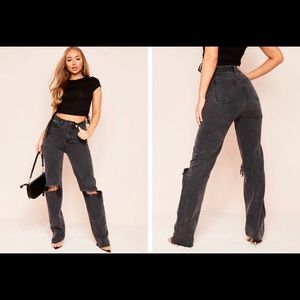 Black ripped denim jeans